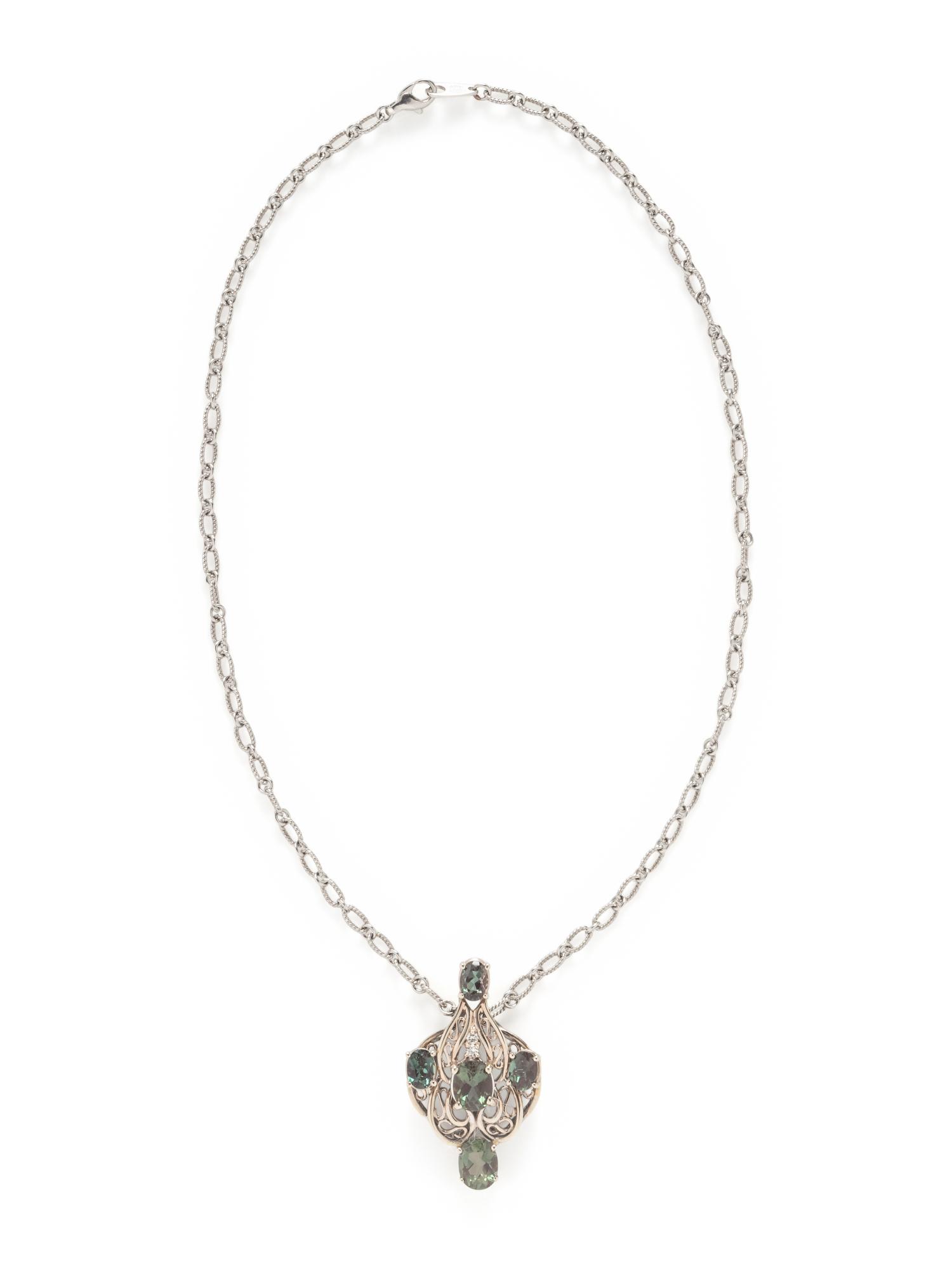 ANDESINE PENDANT AND PLATINUM CHAIN