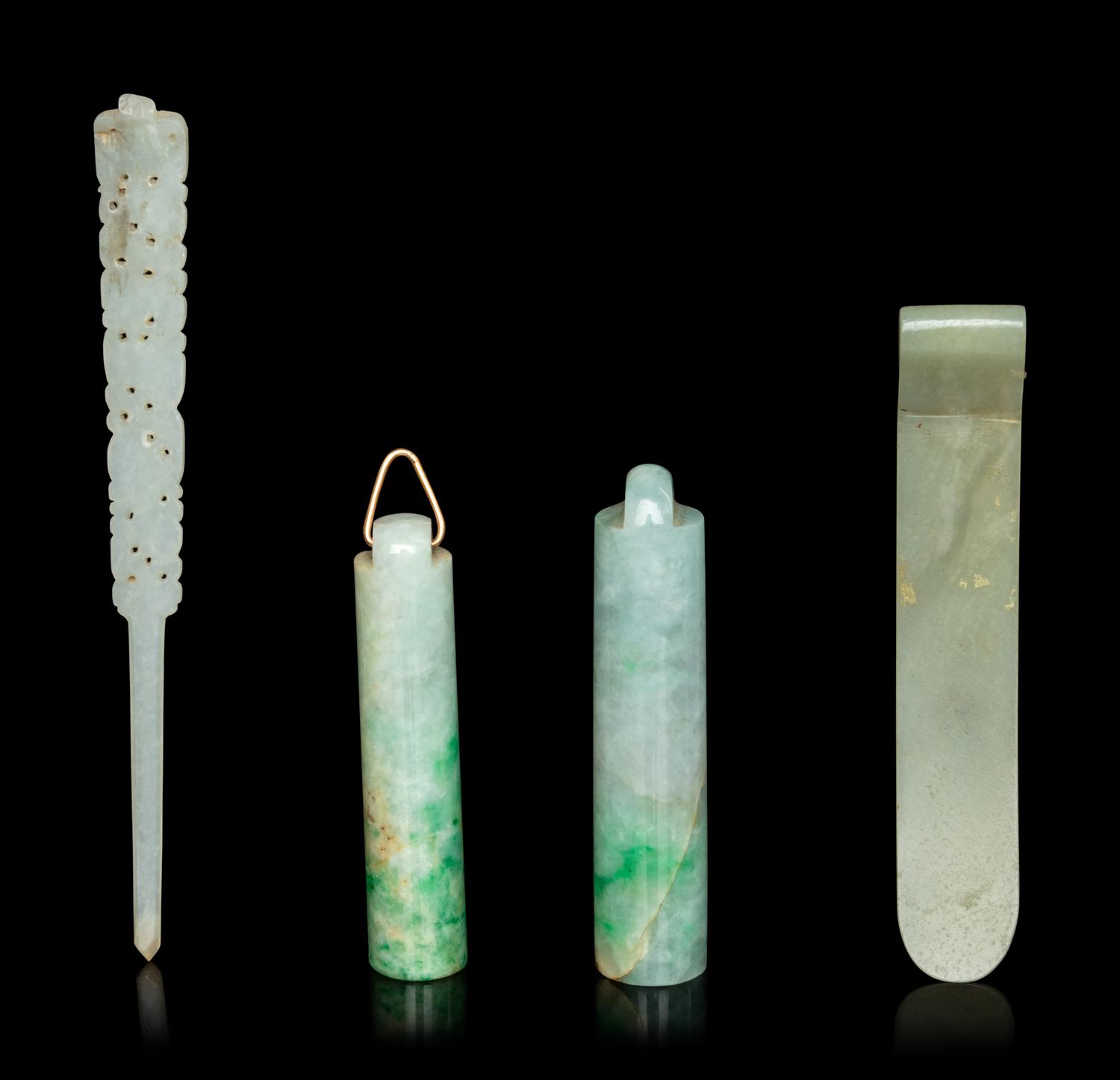 Four Chinese Jade and Jadeite Jewlery