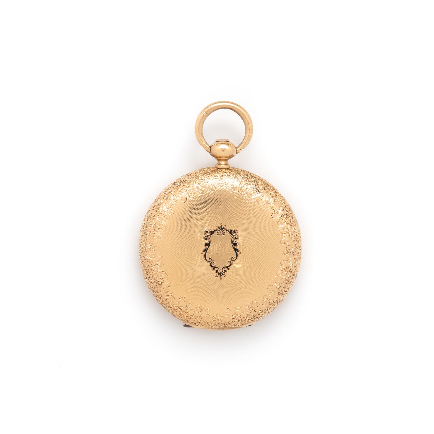 DAVID I. MAGNIN, 18K HUNTER CASE POCKET WATCH