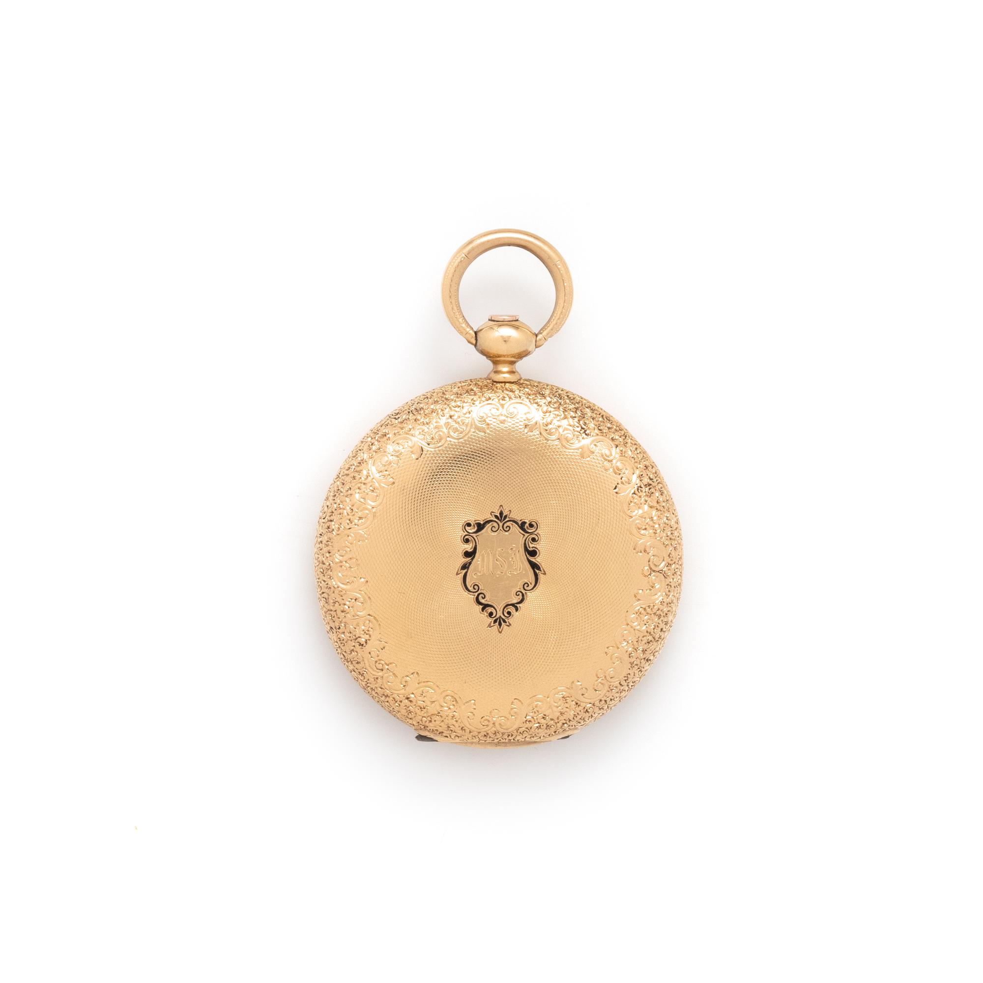 DAVID I. MAGNIN, 18K HUNTER CASE POCKET WATCH
