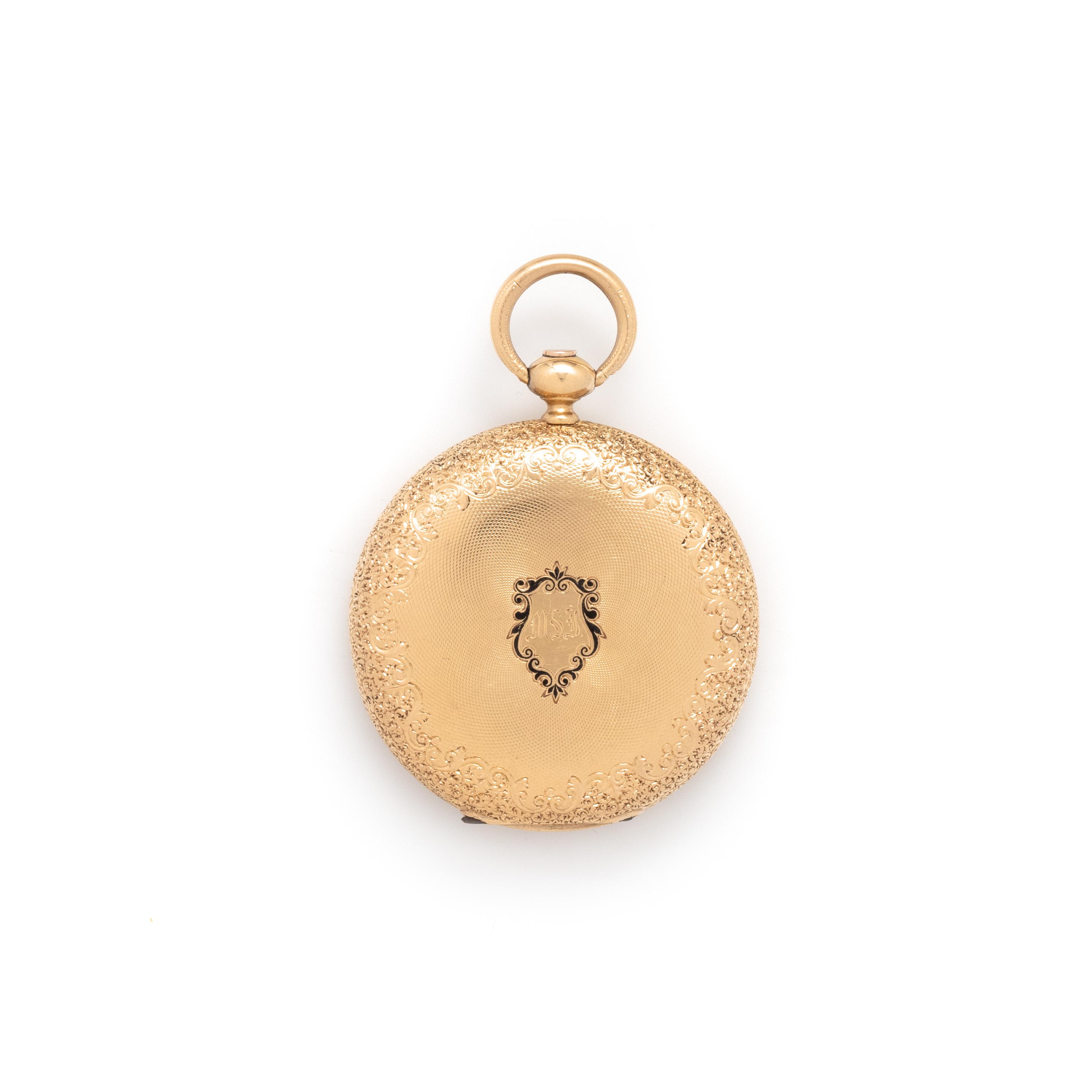 DAVID I. MAGNIN, 18K HUNTER CASE POCKET WATCH