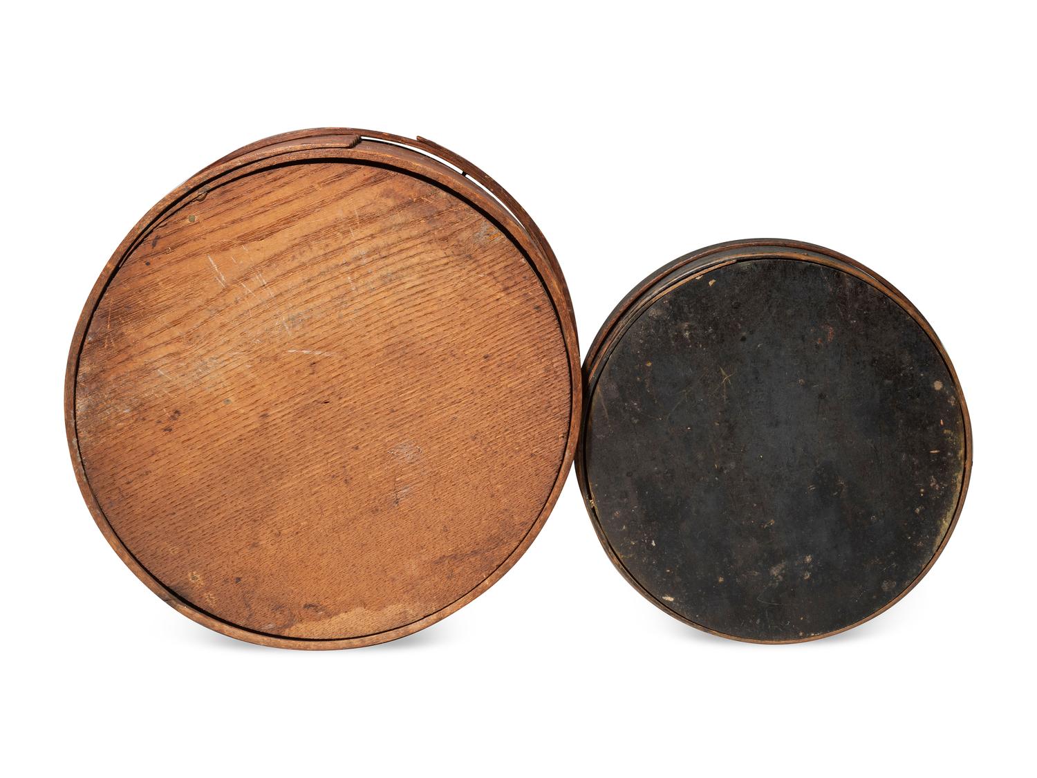 Two Paint Decorated Bentwood Shaker Boxes