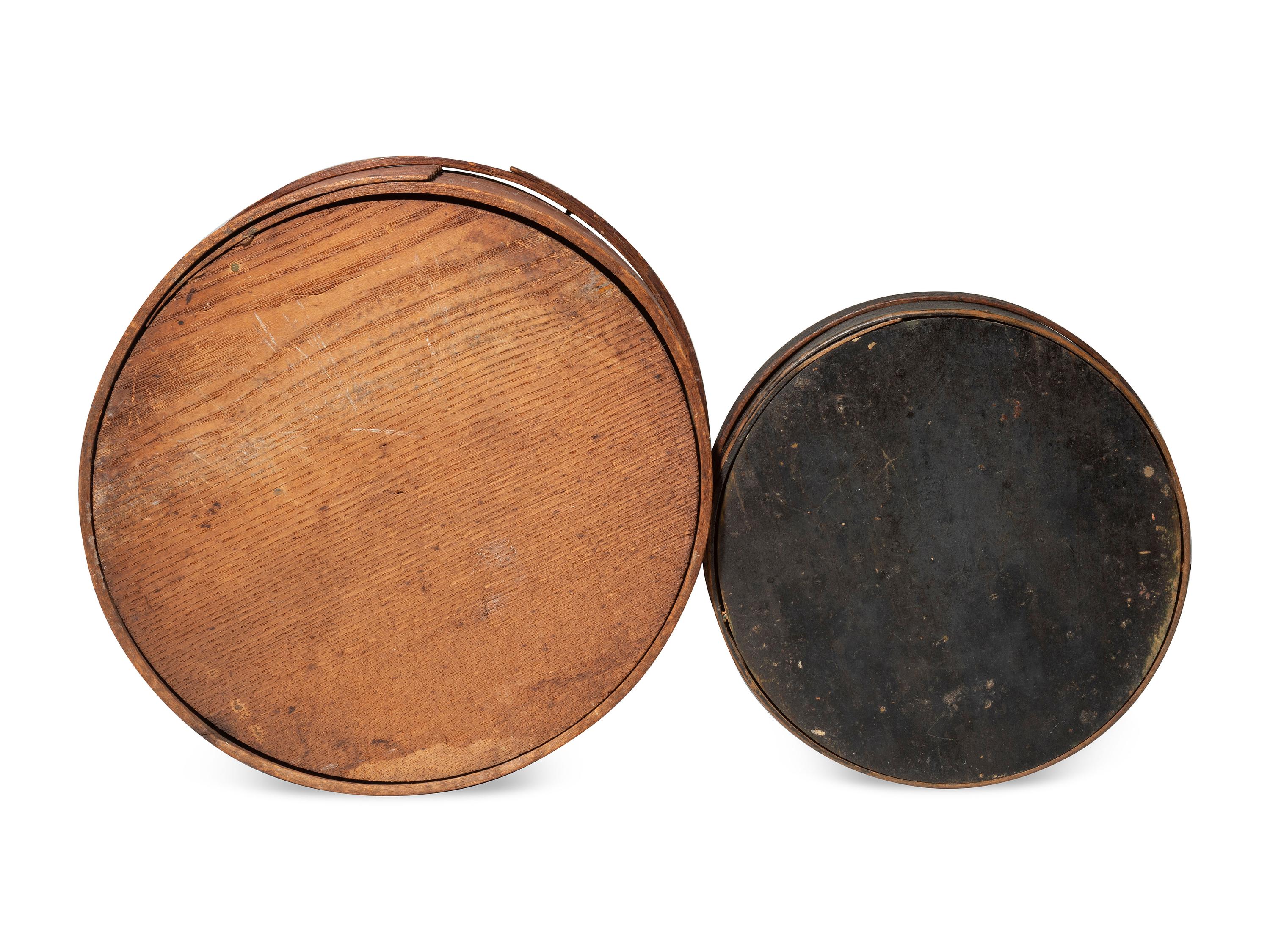 Two Paint Decorated Bentwood Shaker Boxes