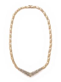 YELLOW GOLD AND DIAMOND NECKLACE