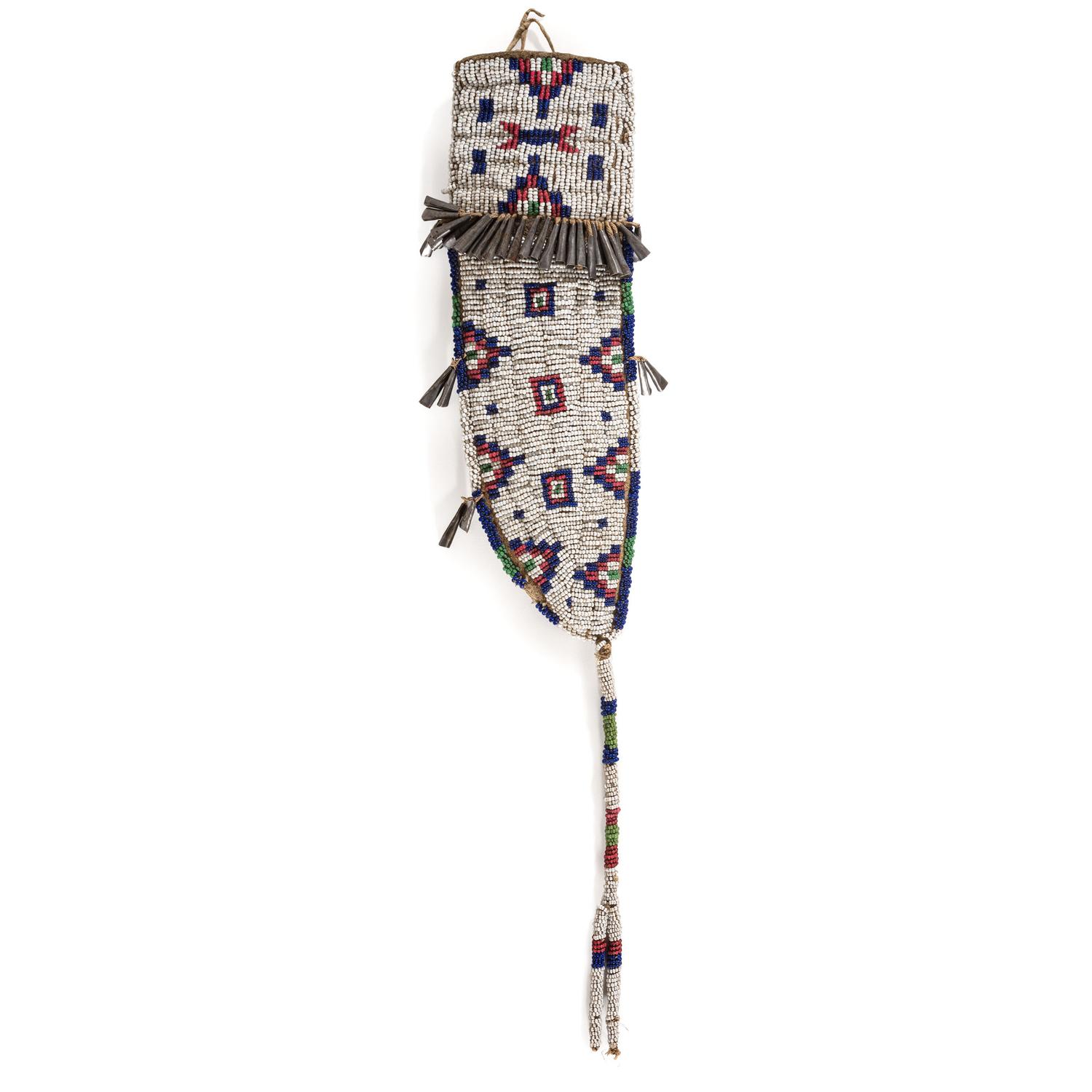 Central Plains Beaded Buffalo Hide Knife Sheath