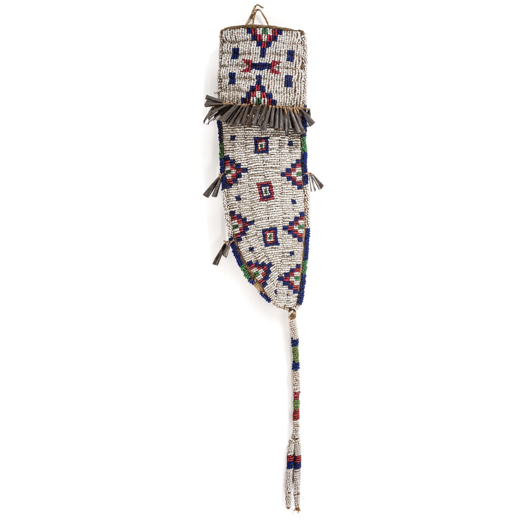 Central Plains Beaded Buffalo Hide Knife Sheath