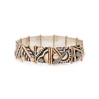 Aaron Macsai, Yellow Gold and Silver Geometric Bracelet