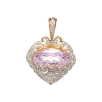 KUNZITE AND DIAMOND PENDANT