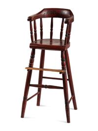 A Federal Turned and Stencil Decorated Child's High Chair