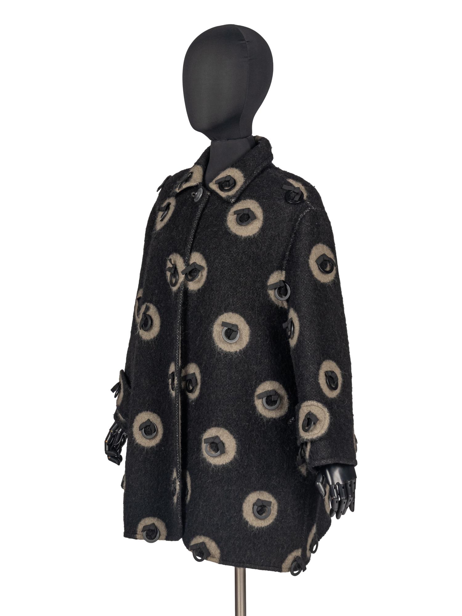 Geoffrey Beene Ring-Pattern Blanket Coat, Fall 1996
