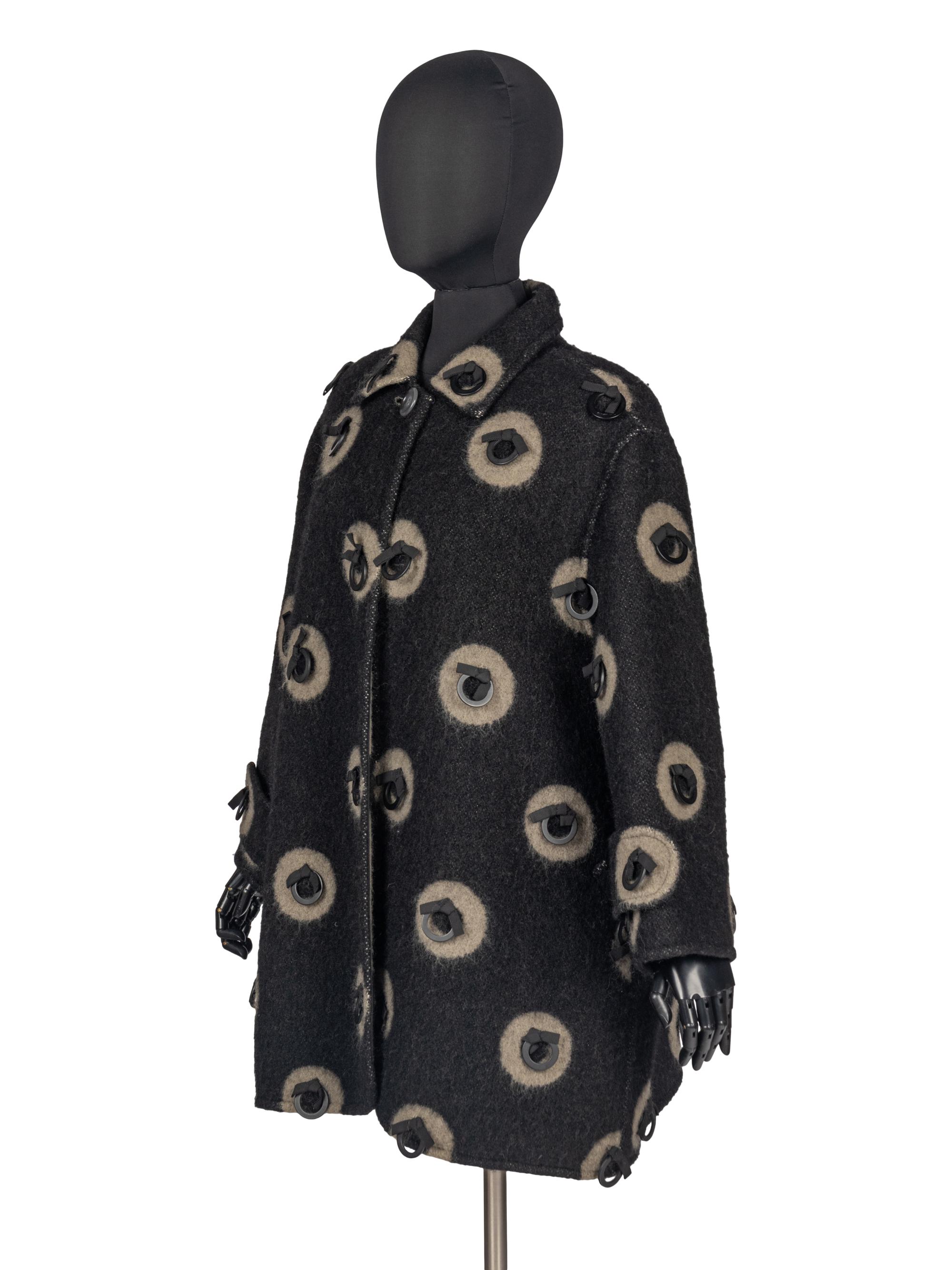 Geoffrey Beene Ring-Pattern Blanket Coat, Fall 1996