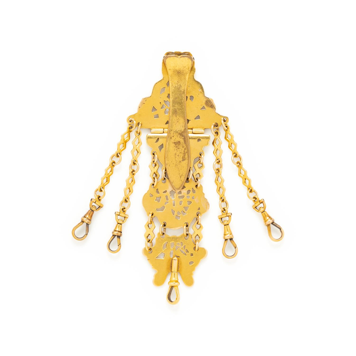 FRENCH, ANTIQUE, YELLOW GOLD CHATELAINE