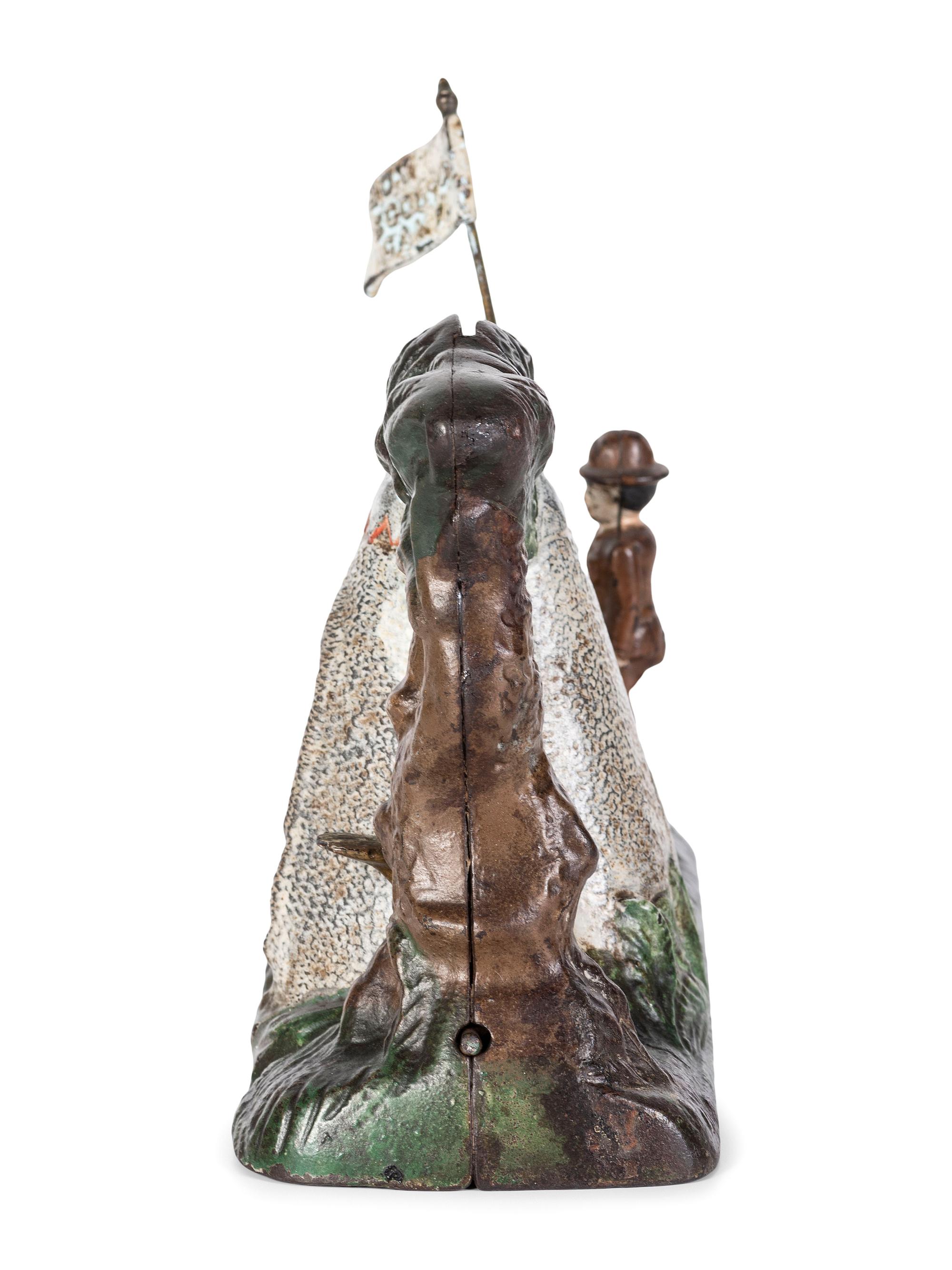 A J. and E. Stevens 'Boy Scout Camp' Cast Iron Mechanical Bank