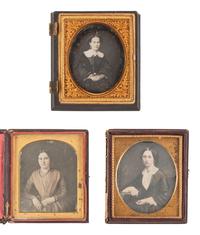 [EARLY PHOTOGRAPHY]. 19 sixth plate daguerreotypes featuring women.
