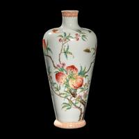 A Chinese Famille Rose Porcelain 'Peach' Meiping Vase