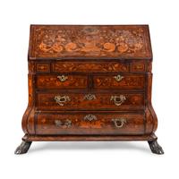 A Dutch Marquetry Slant-Front Bureau