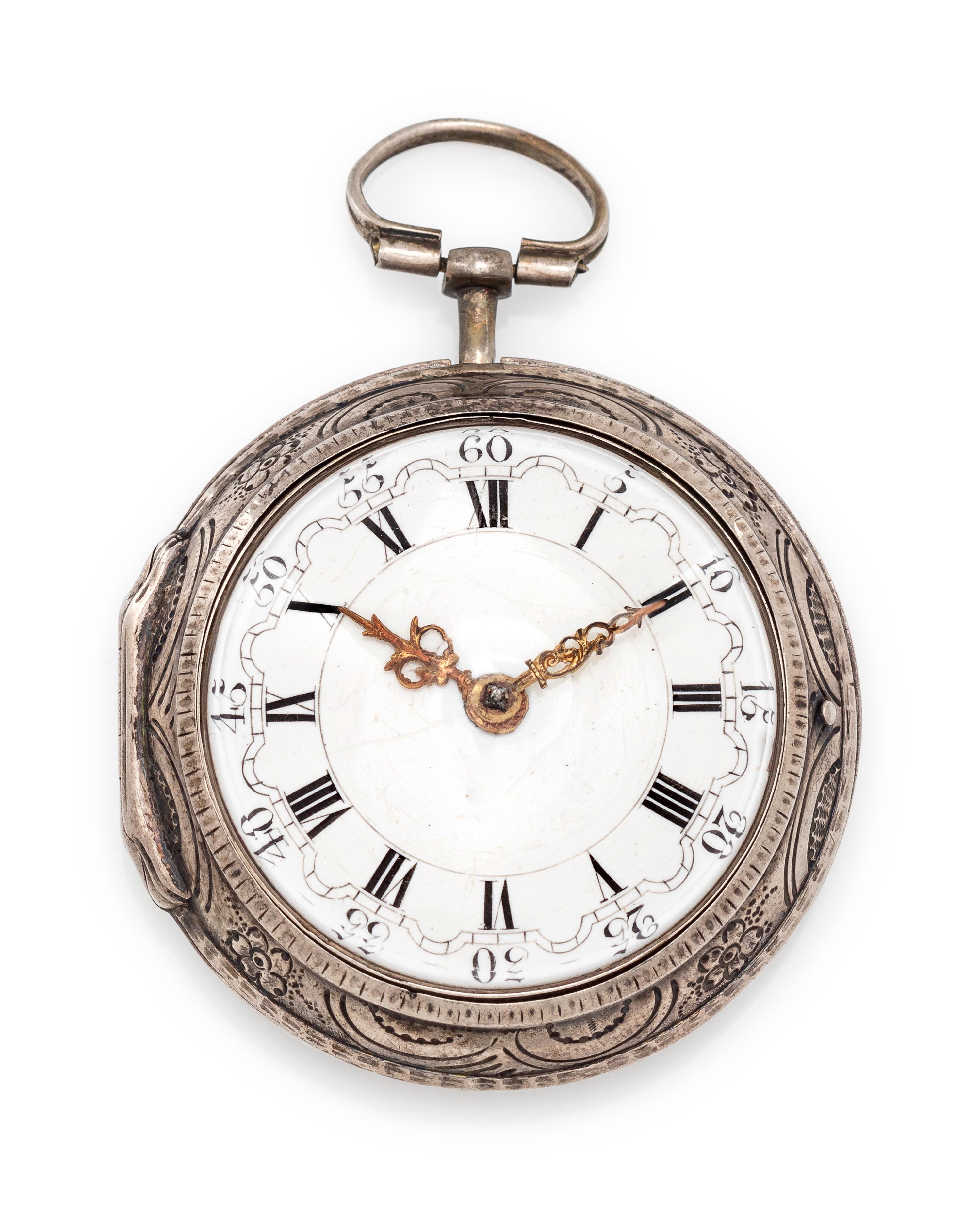 Samson, London, Silver Pair Cased Open Face Verge Pocket Watch