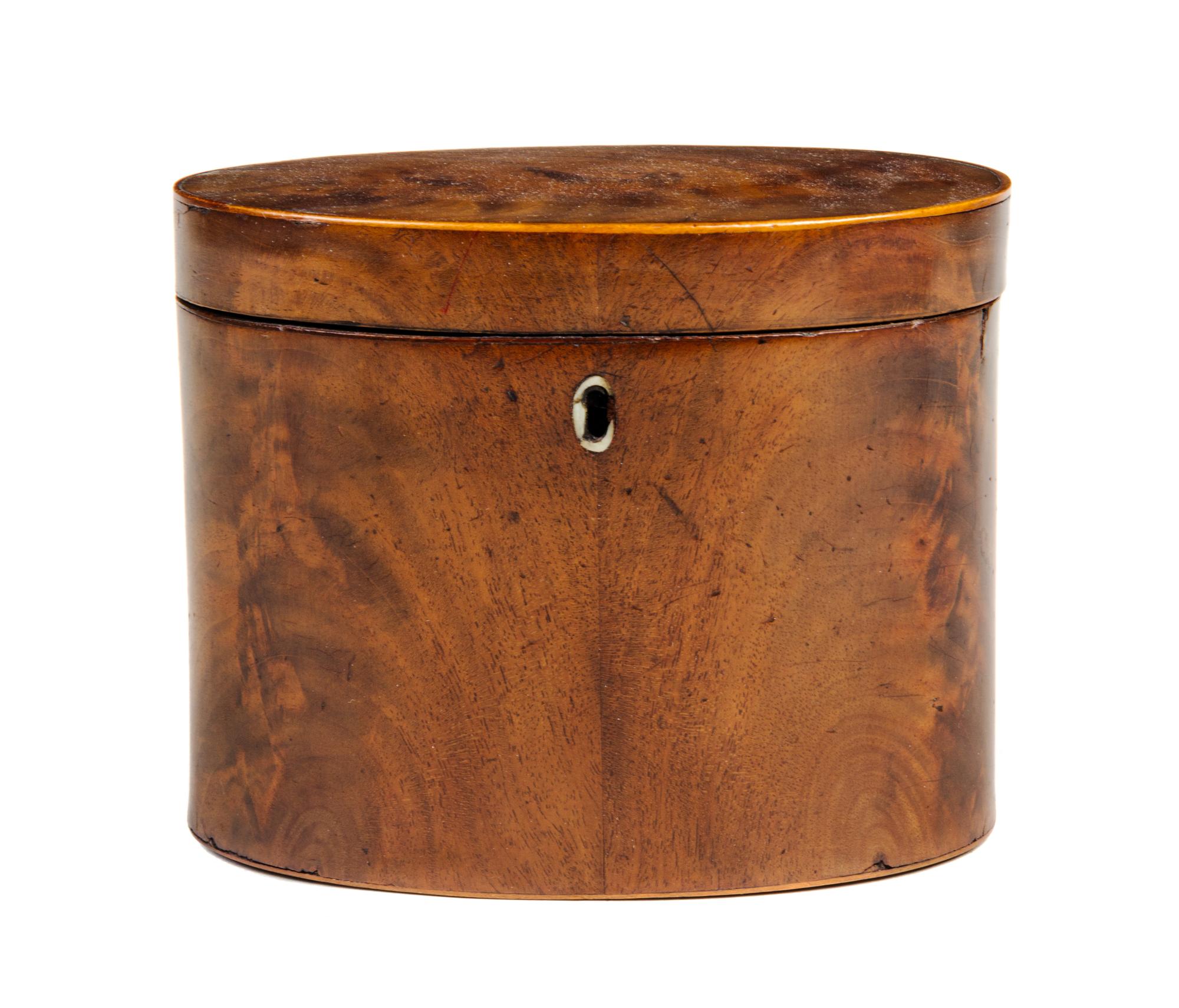 An English Mahogany Tea Caddy Width 5 1/2 inches.