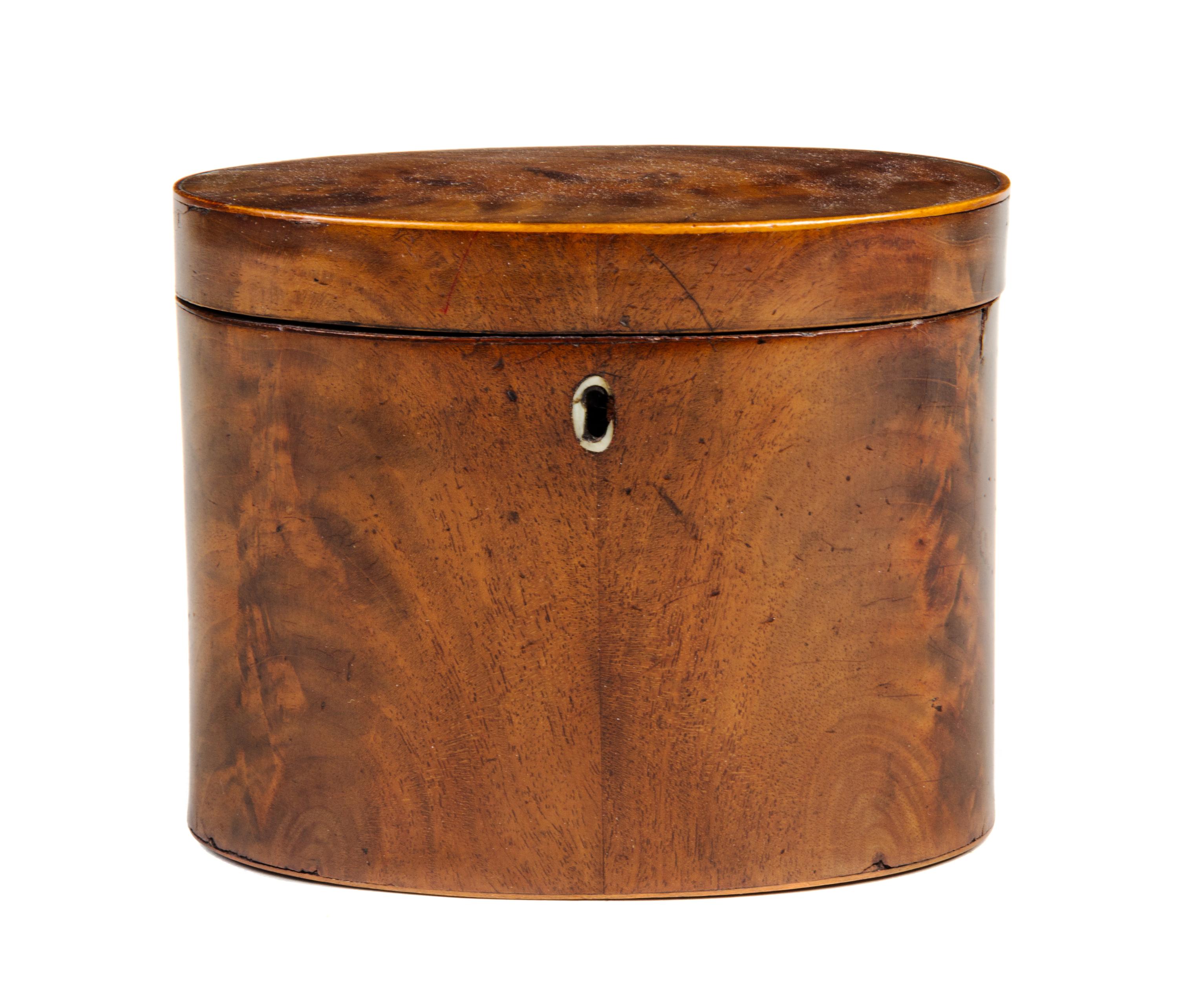 An English Mahogany Tea Caddy Width 5 1/2 inches.