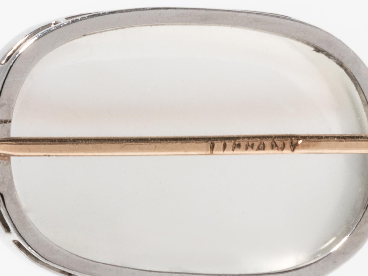 TIFFANY & CO., LOUIS COMFORT TIFFANY, MOONSTONE AND SAPPHIRE BROOCH