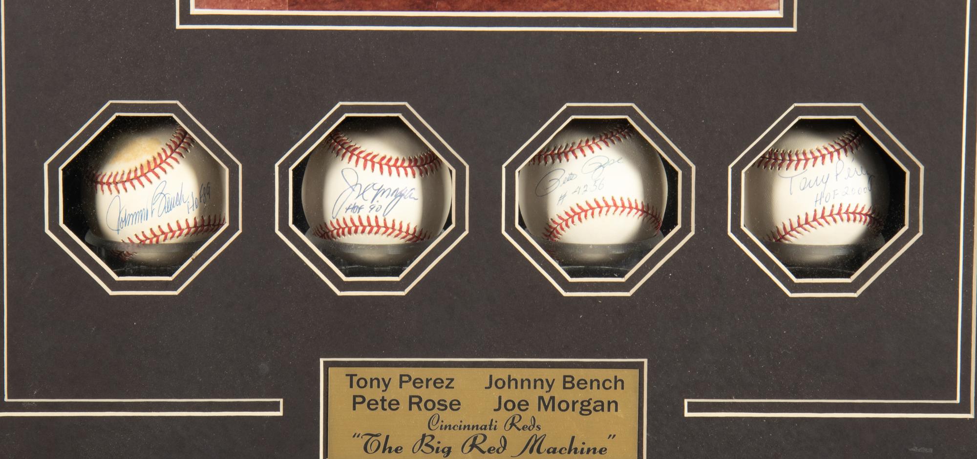 A Cincinnati Reds Big Red Machine Signed Autograph Baseball Display,