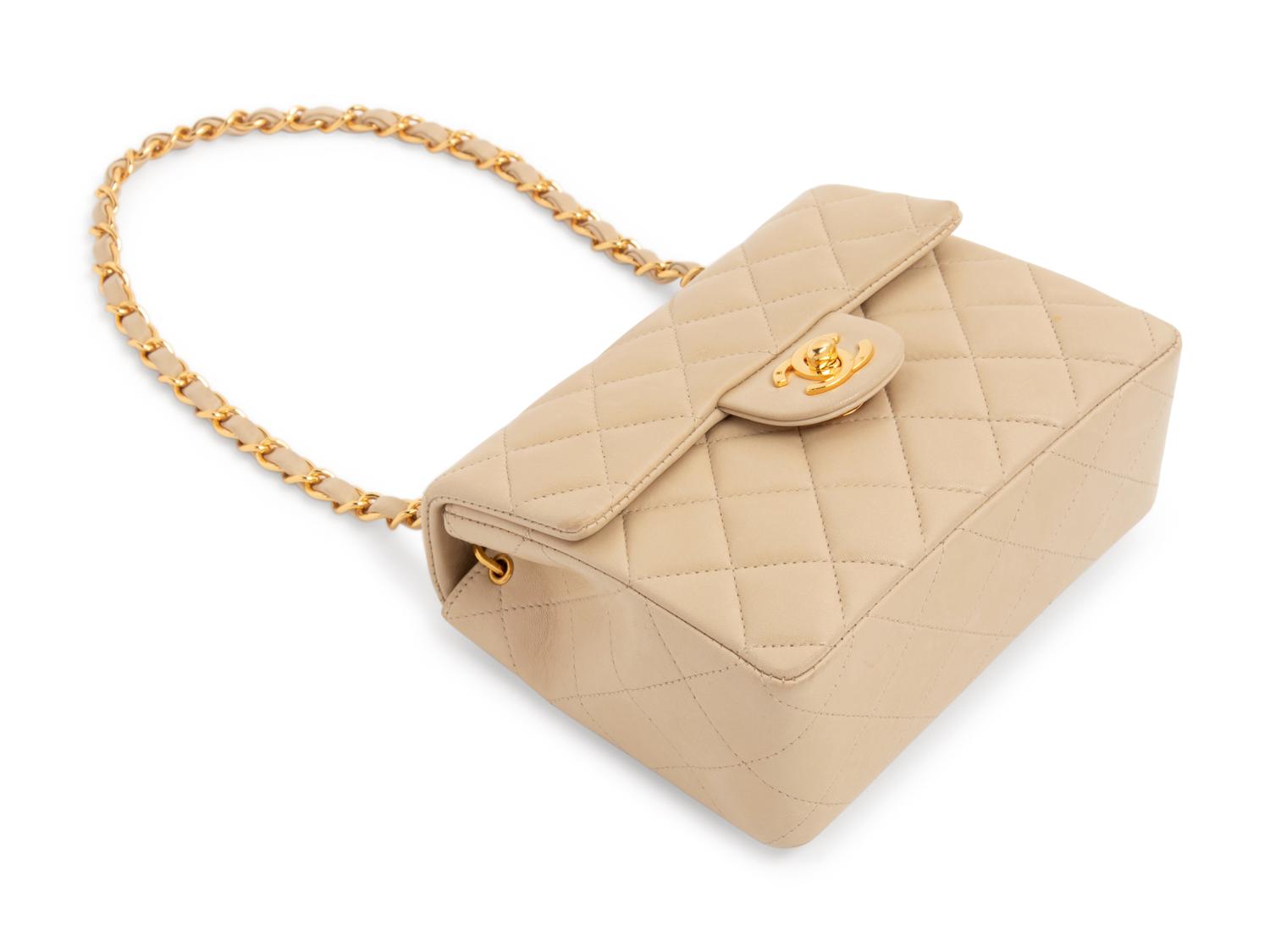 Chanel Beige Classic Quilted Leather Flap Bag, 1997-99