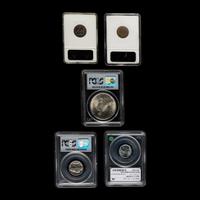 A Group of Five United States Graded Coins