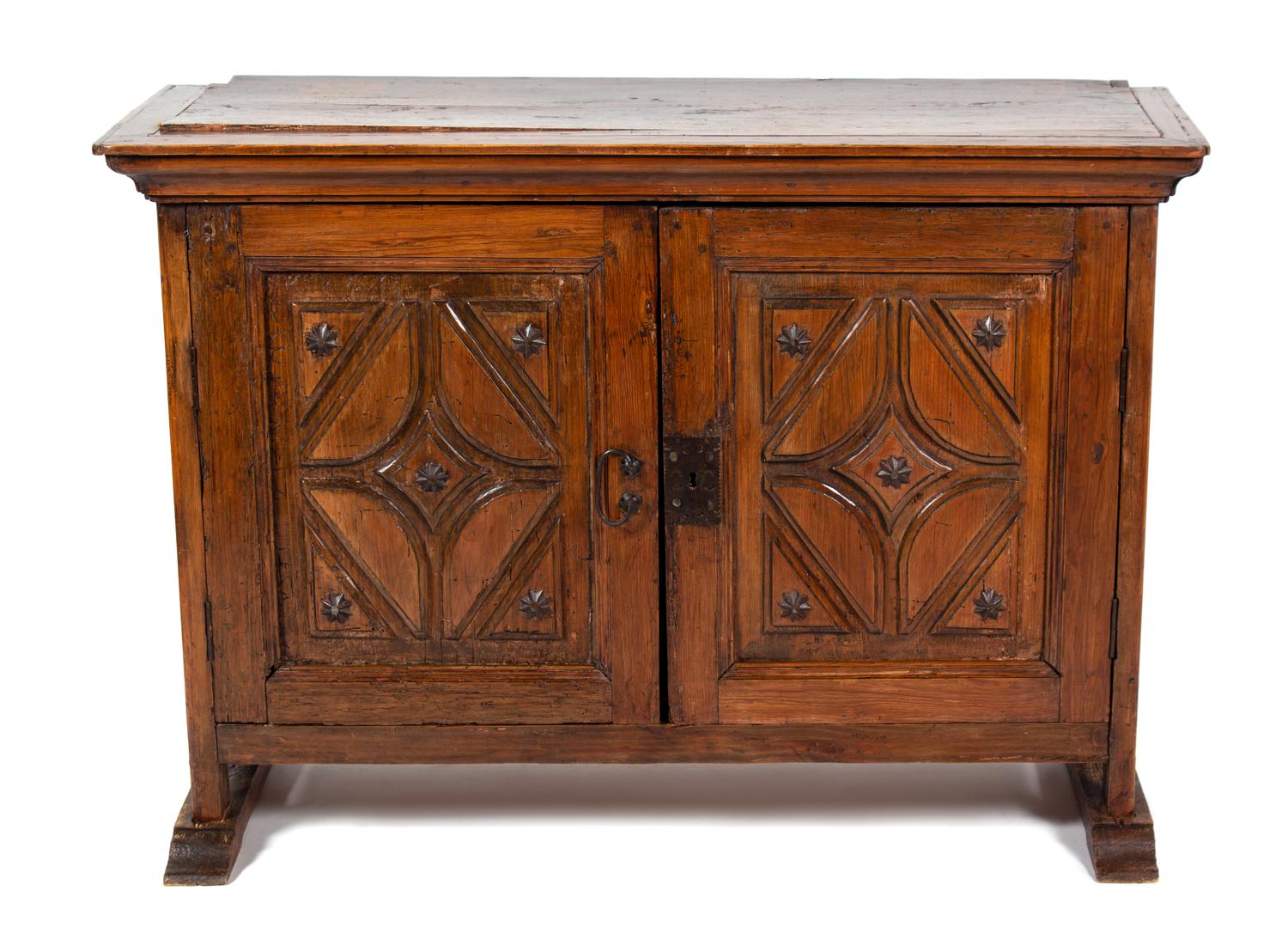 A Mexican Carved Wood Cabinet