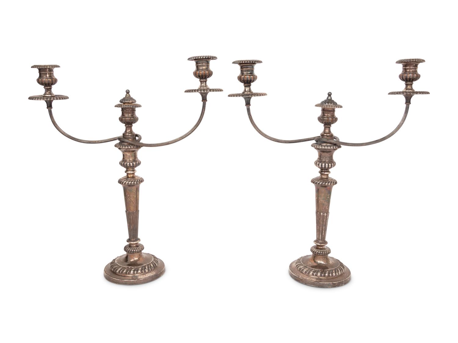 A Pair of George III Silver Candlestick Bases