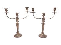 A Pair of George III Silver Candlestick Bases
