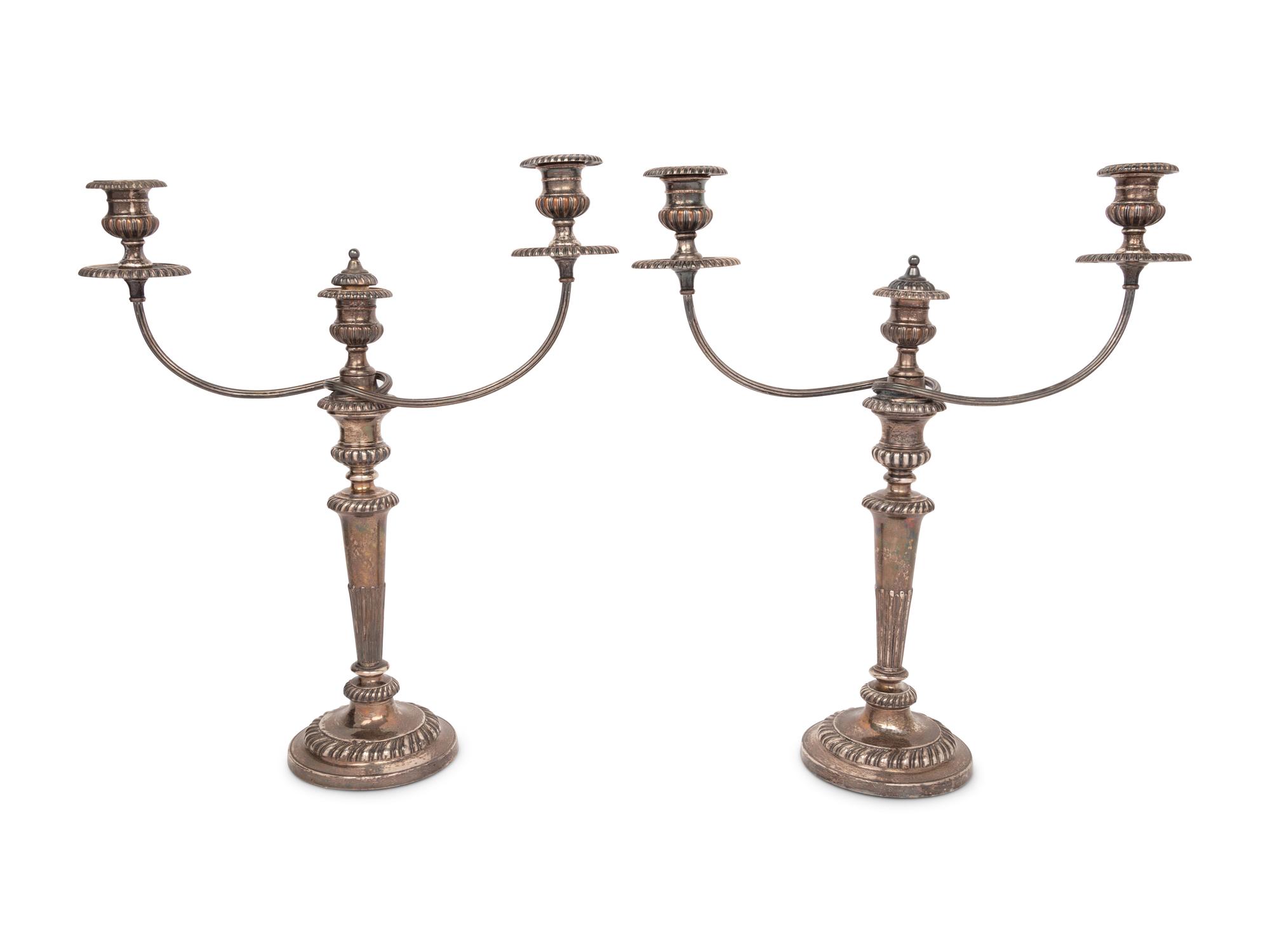 A Pair of George III Silver Candlestick Bases