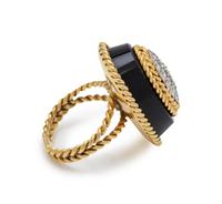 DIAMOND AND ONYX RING