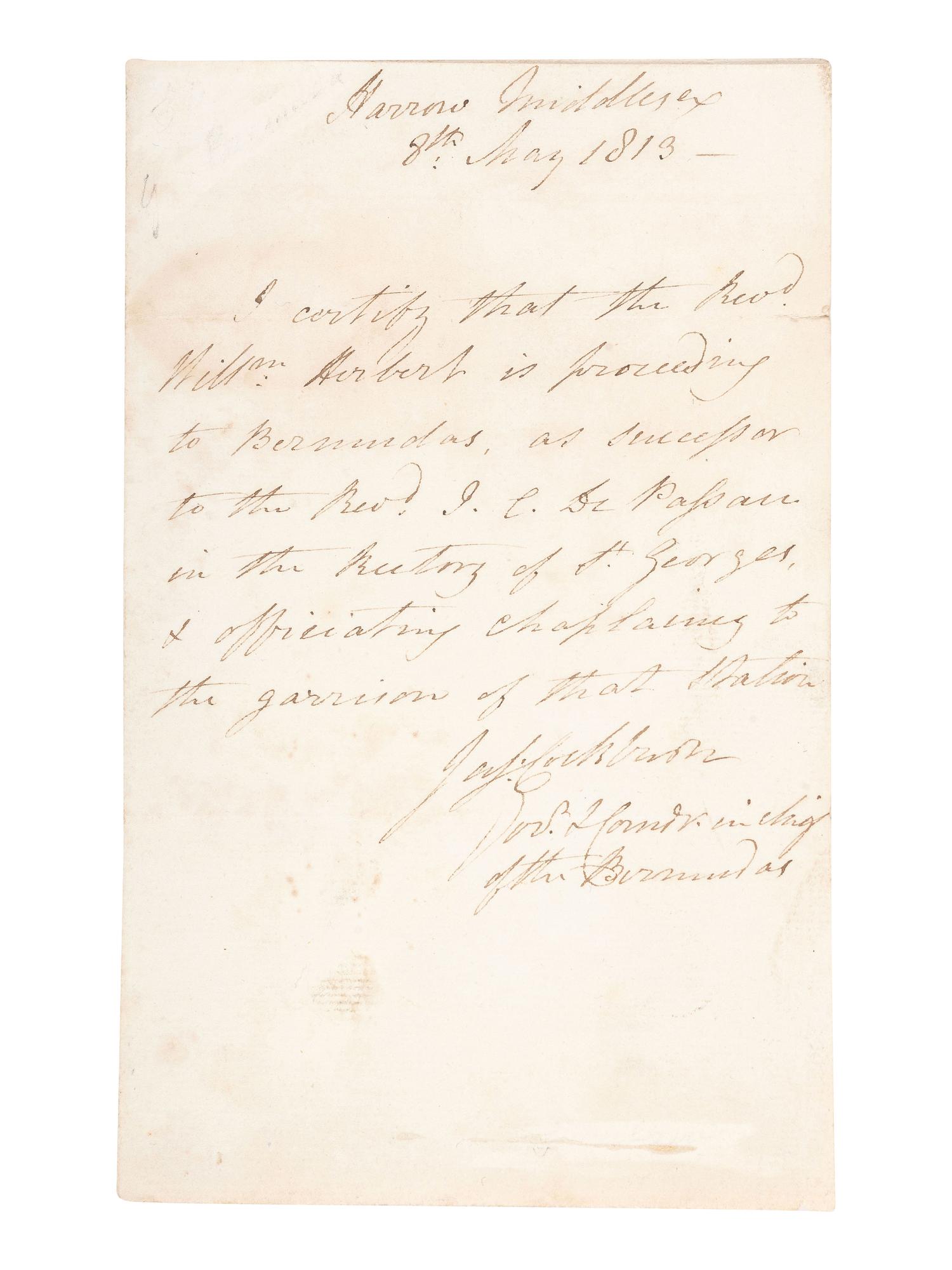 [WAR OF 1812]. Autographs associated with the War of 1812, including Commodore David PORTER (1780-1843).