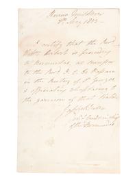 [WAR OF 1812]. Autographs associated with the War of 1812, including Commodore David PORTER (1780-1843).