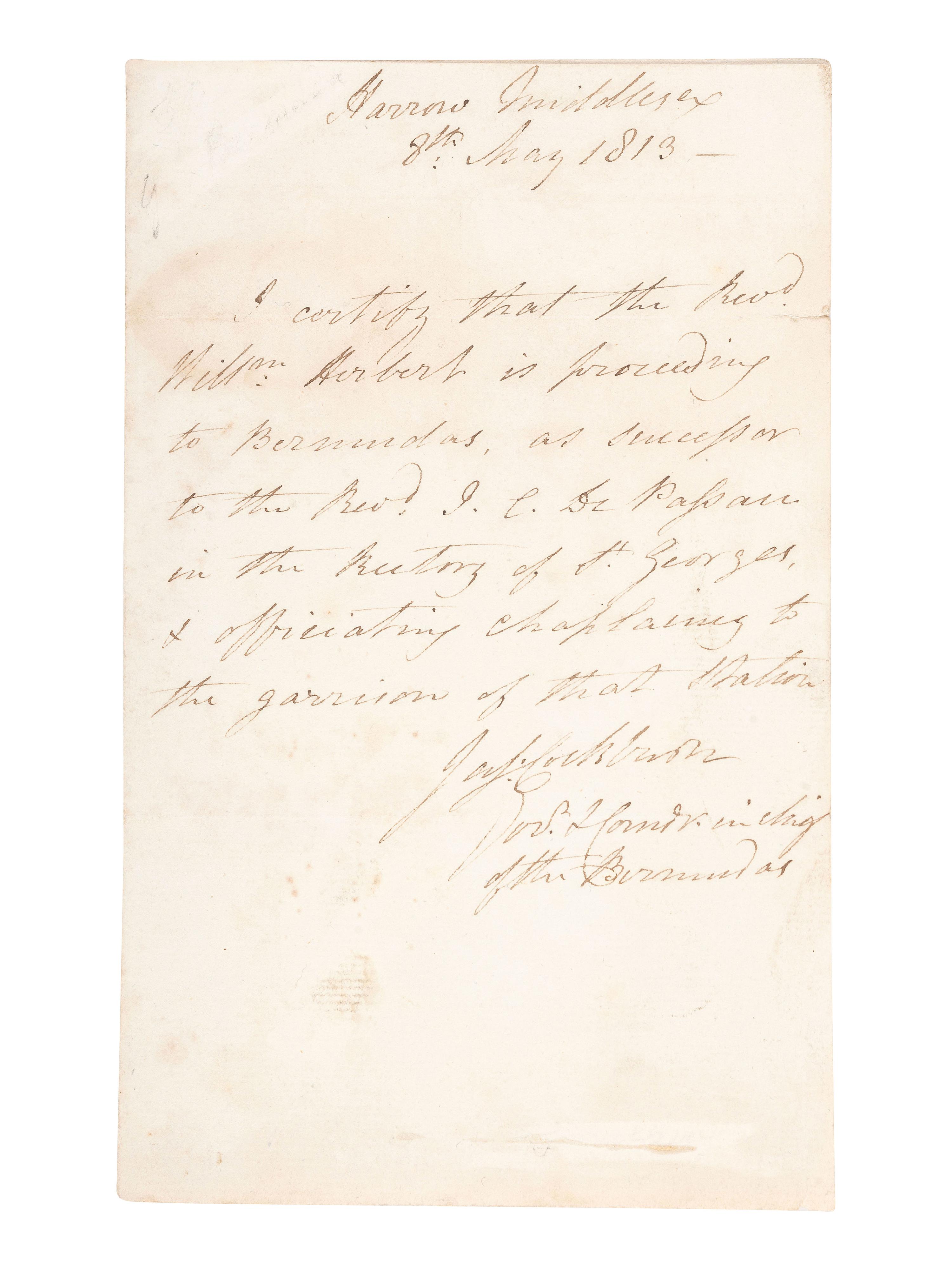 [WAR OF 1812]. Autographs associated with the War of 1812, including Commodore David PORTER (1780-1843).
