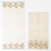 Three Ottoman Embroidered Linen Towels Length of longest 39 inches. — TURKEY AND GREECE, 19TH CENTURY