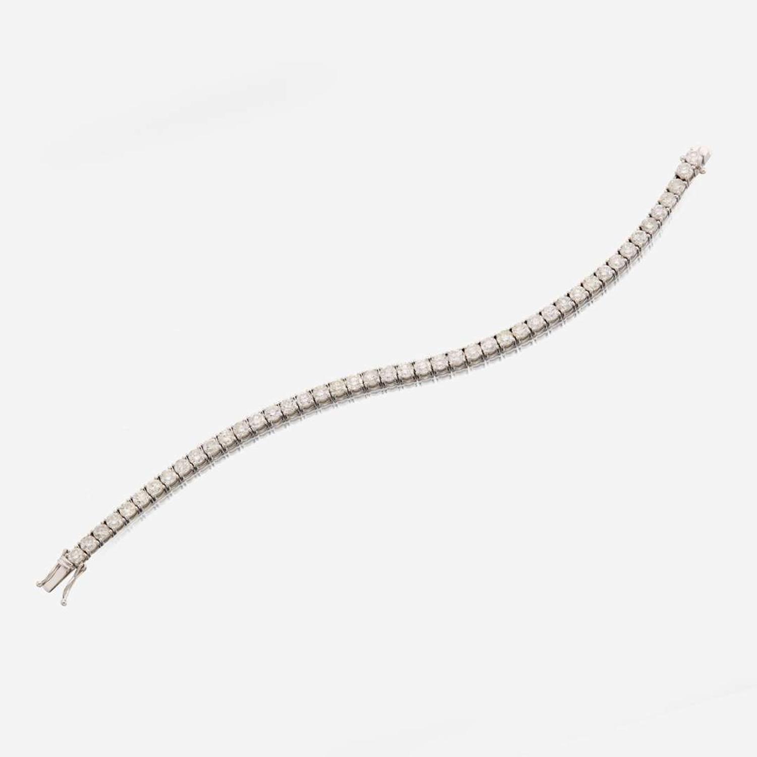 A diamond and white gold bracelet