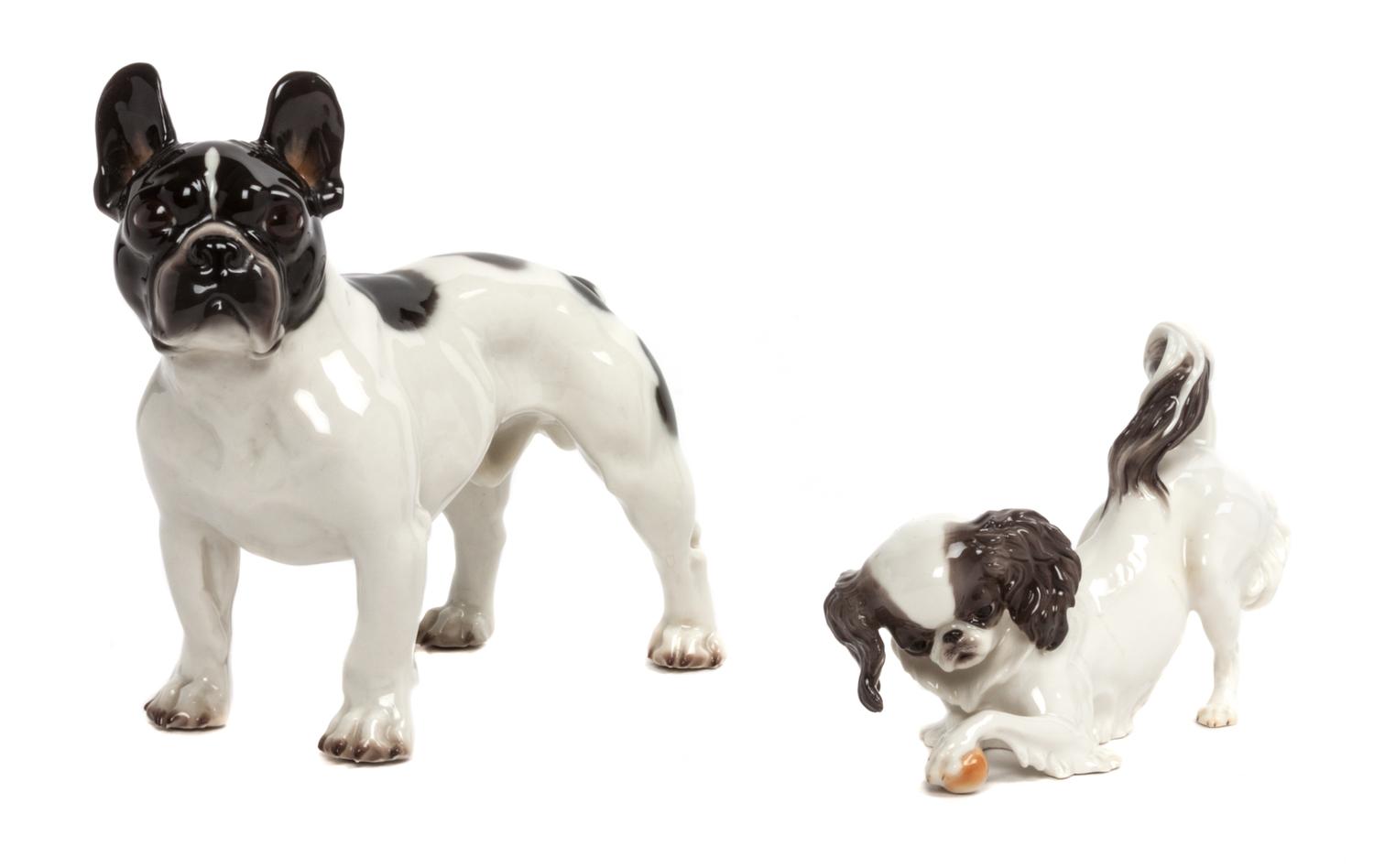 Two Nymphenburg Porcelain Figures Width of widest 7 1/2 inches. — 20TH CENTURY