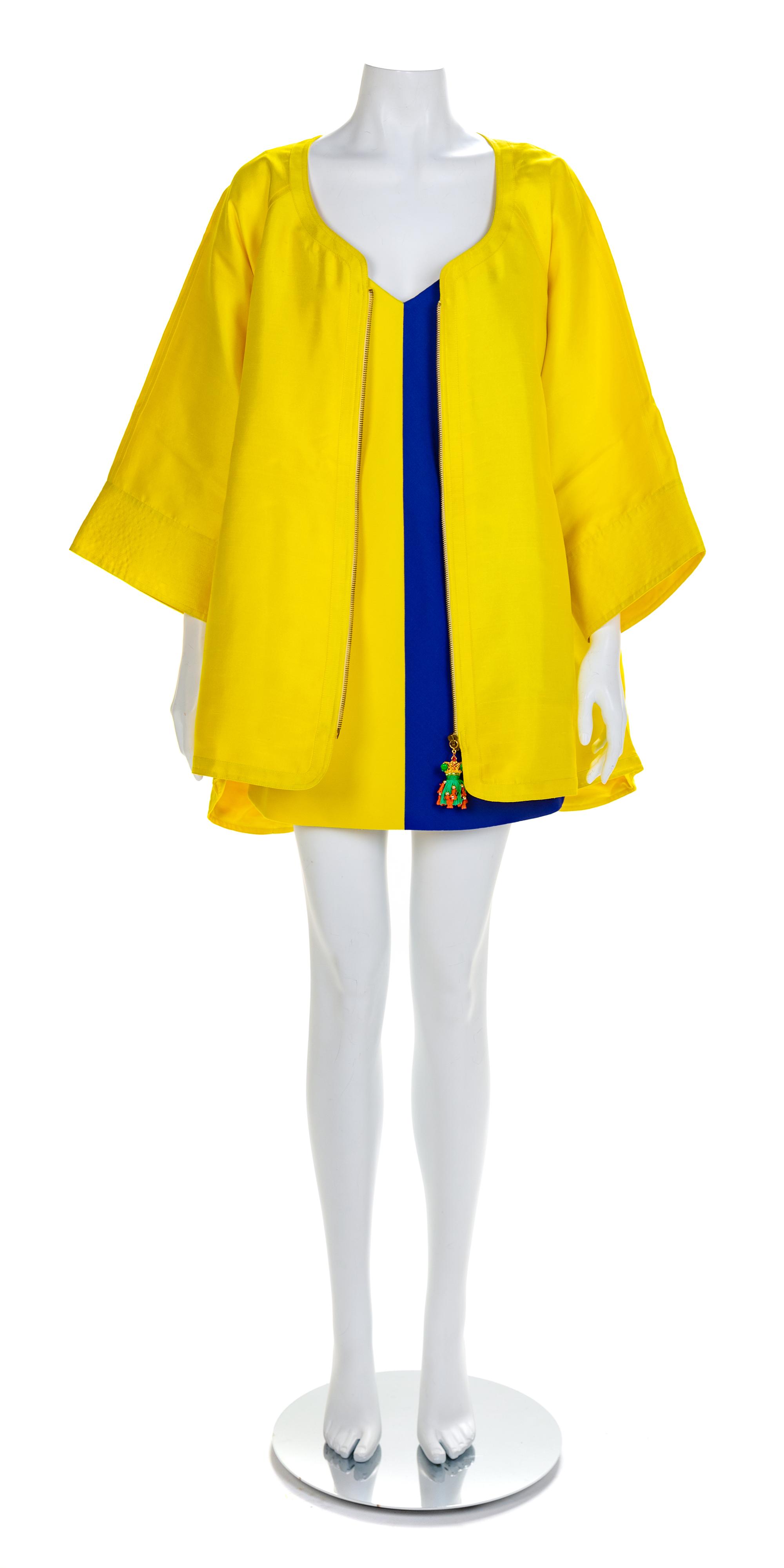 Atelier Versace Yellow Jacket with Shift Dress, 1990s No size label