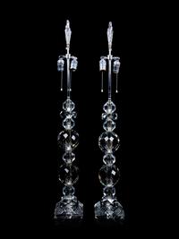 A Pair of Cut Glass Table Lamps