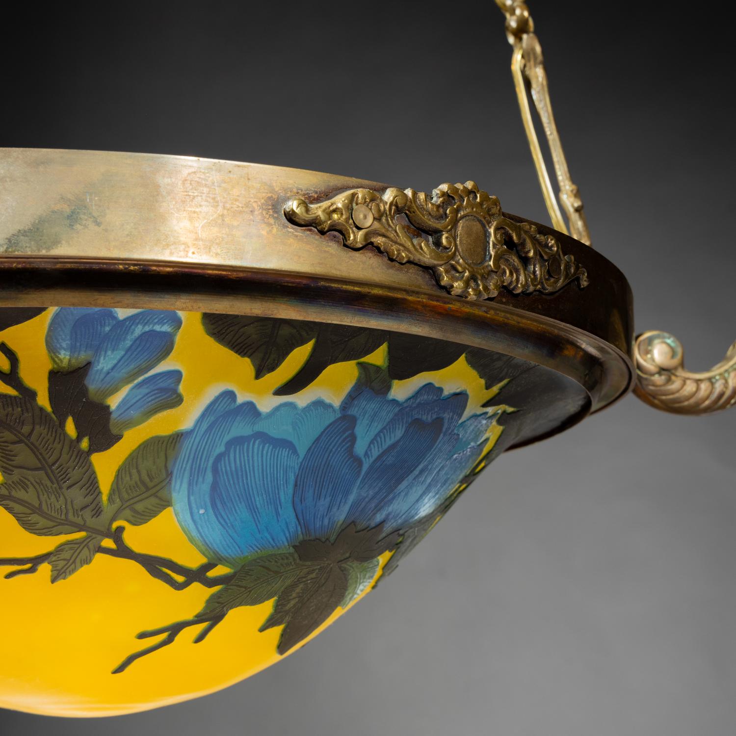 Hanging three-light plafonnier, c. 1905 France