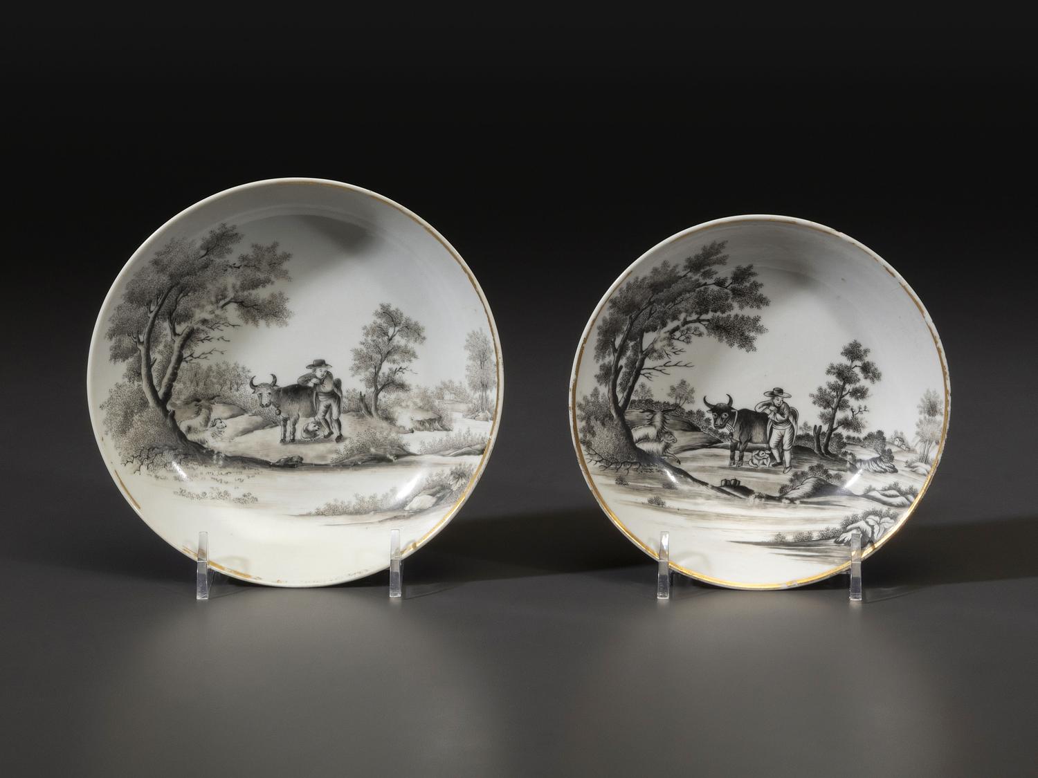 Six Chinese Export Porcelain 'Quaker Farmer' Articles