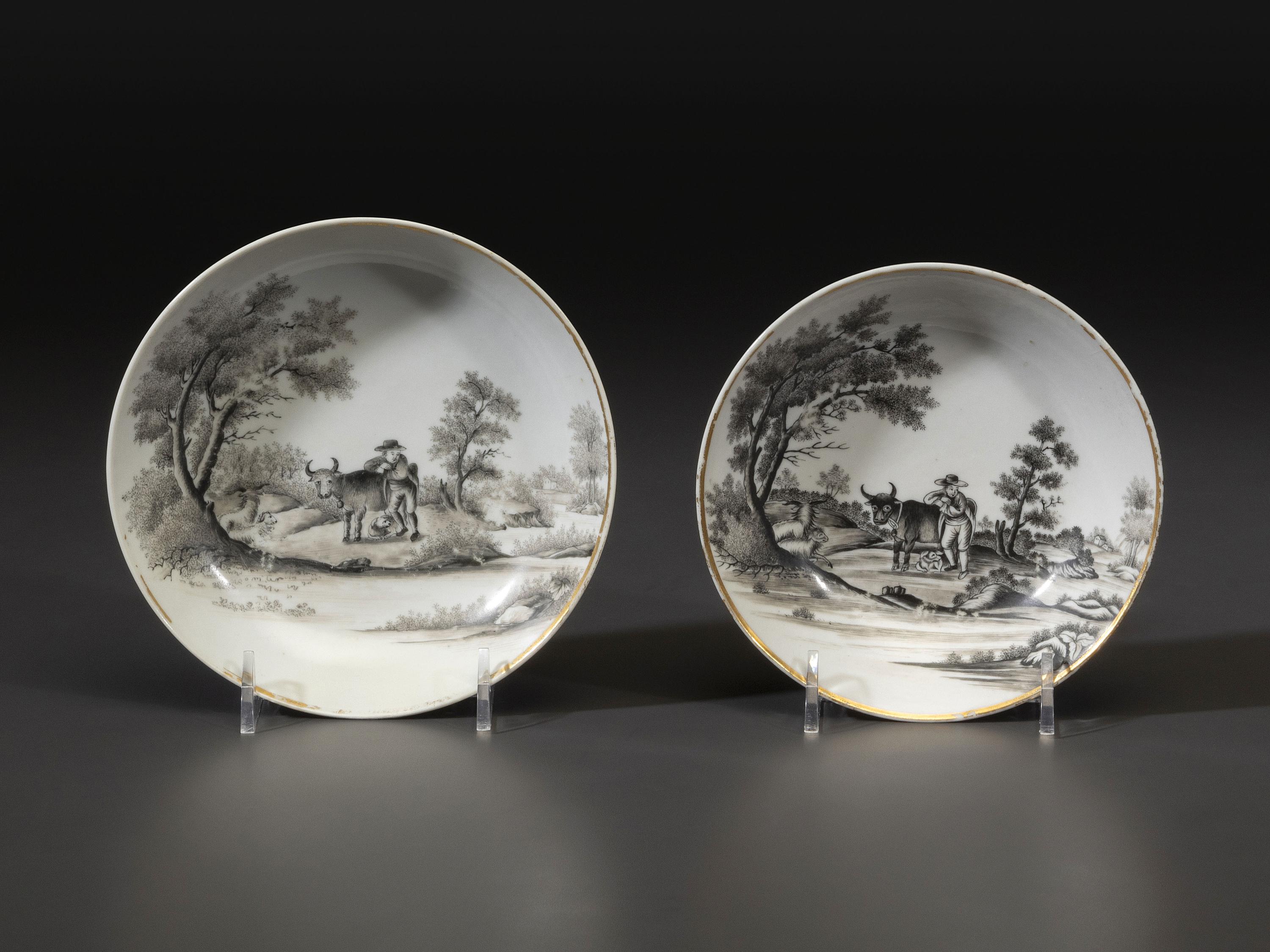Six Chinese Export Porcelain 'Quaker Farmer' Articles
