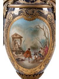 A Sèvres Style Gilt Bronze Mounted Porcelain Vase
