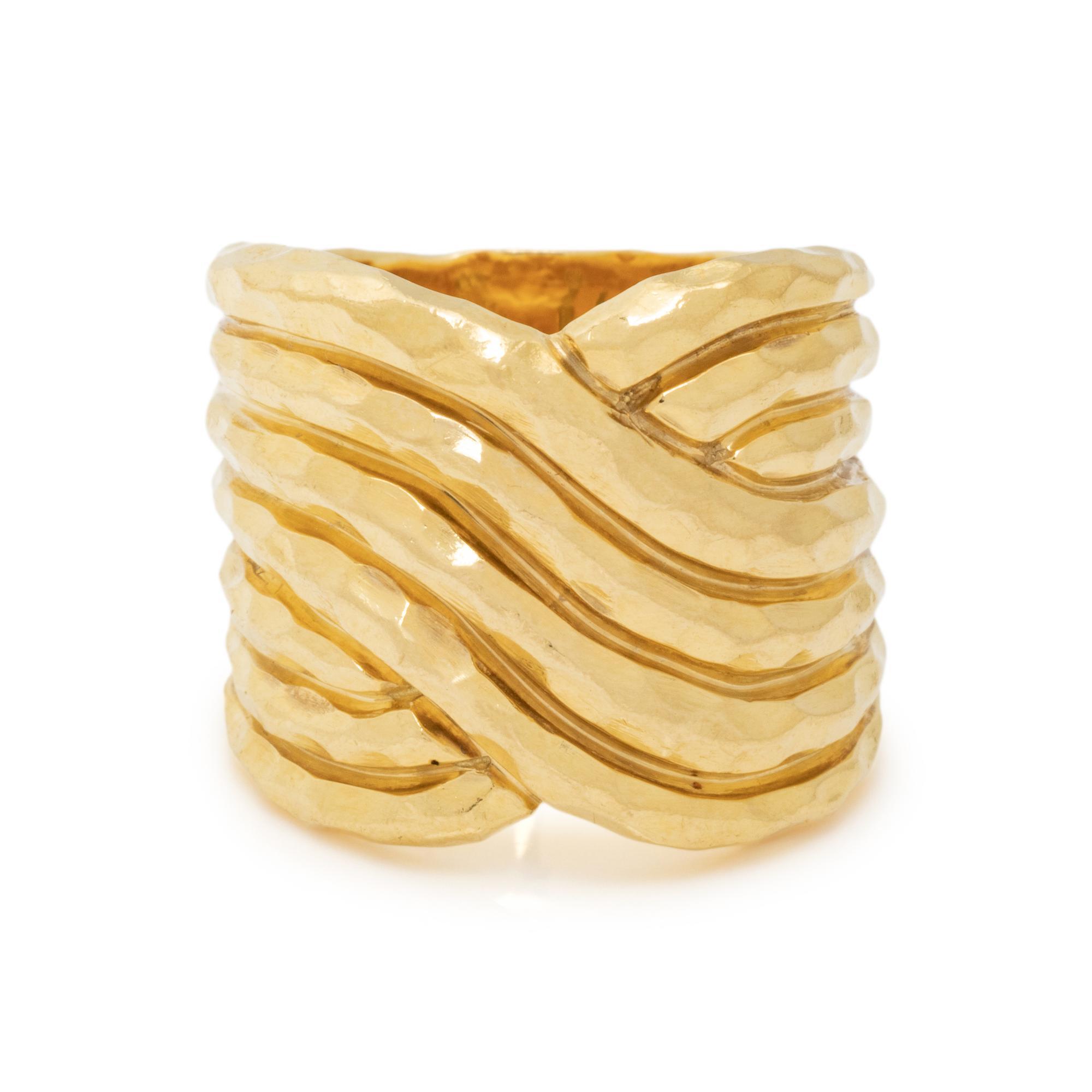 HENRY DUNAY, YELLOW GOLD RING