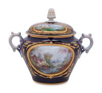 A Sèvres Style Painted, Parcel-Gilt and "Jeweled" Porcelain Covered Jar