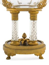 An Empire Style Gilt Bronze and Cut Glass Centerpiece