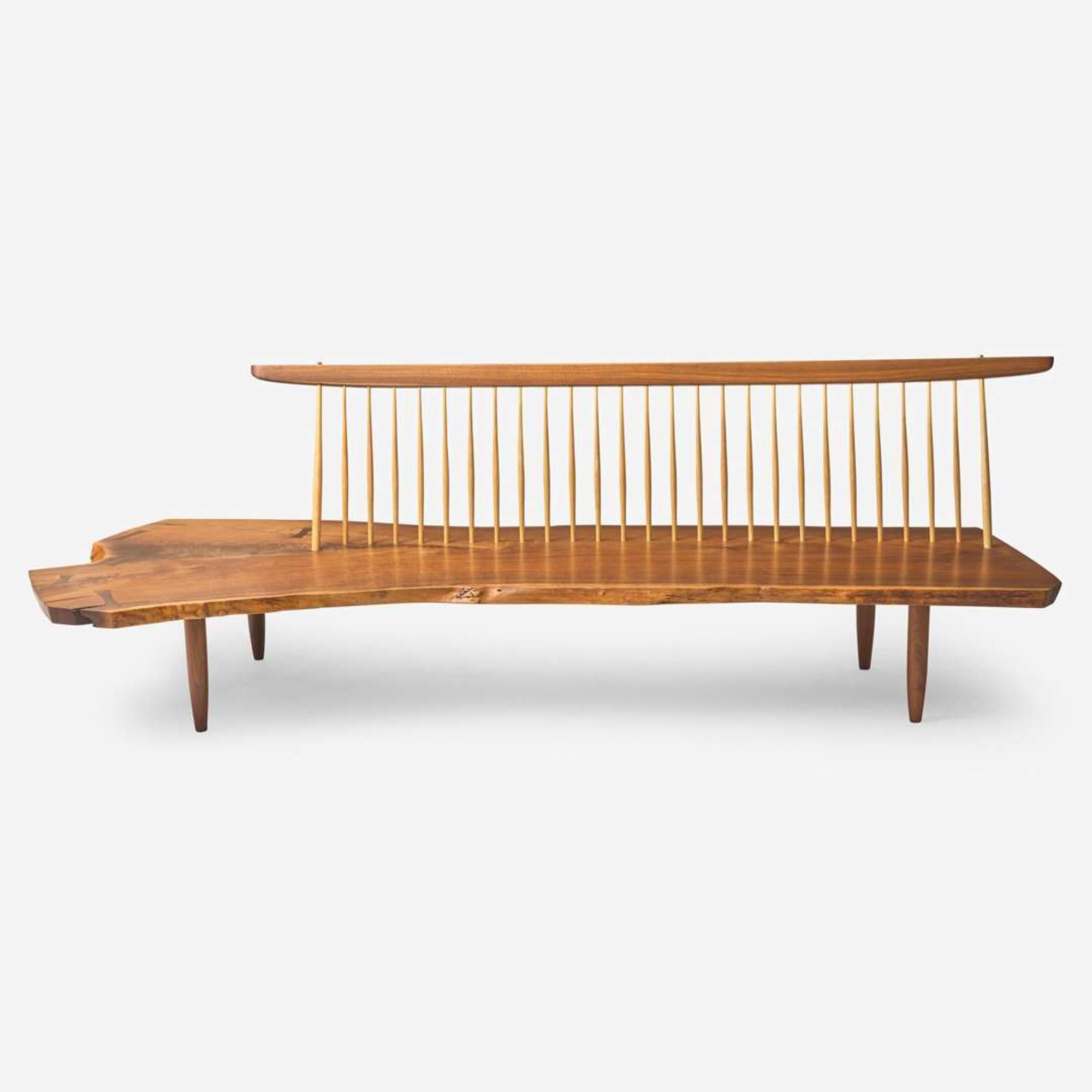 Mira Nakashima (American, b. 1942) Fine "Conoid" Bench, George Nakashima Woodworker, New Hope, Pennsylvania, 2007