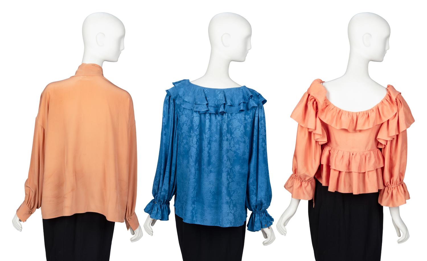 CHLOÉ, THREE SILK BLOUSES