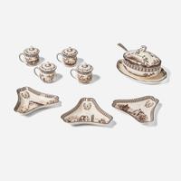 A set of Wedgwood Queensware Frog Service Reproductions UK, circa 2000